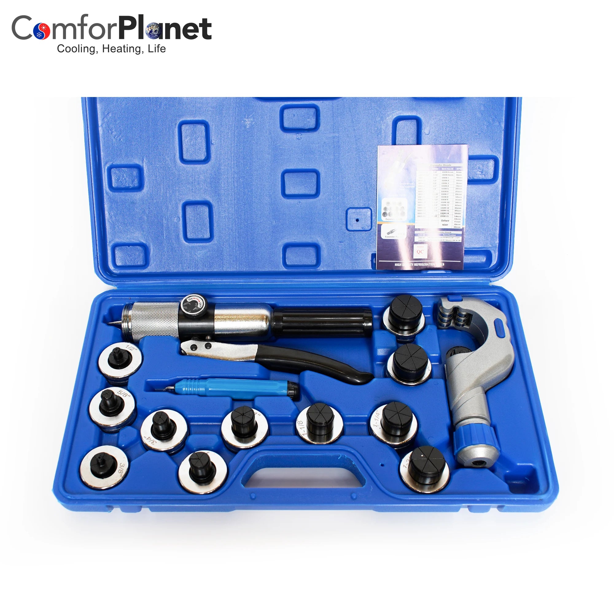 3/8" 1/2" 5/8" 3/4"Hydraulic Tube Expander Tool Kit for HVAC System