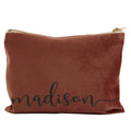 Custom Logo Printing Velvet Makeup Bag With Zipper for Girls Bride Bridesmaid Bridal Party Wedding