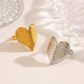 Fashion Jewelry Rings 18K Gold-plated Stainless Steel Heart Rings for Jewelry Women YRS623