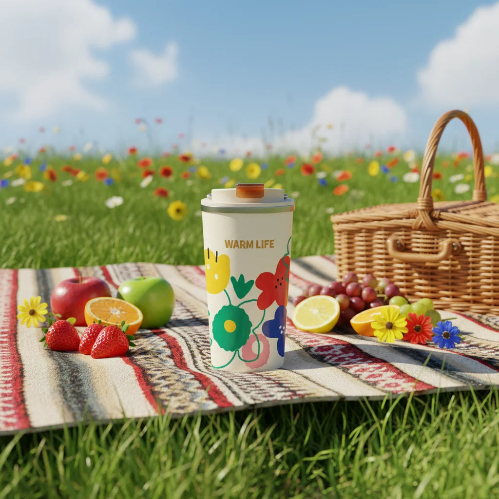 2025 New Fashion Red Wedding Joyous Pattern Insulated 400ML Stainless Steel Tumbler with Ceramic Liner Women's Gift Coffee Mug