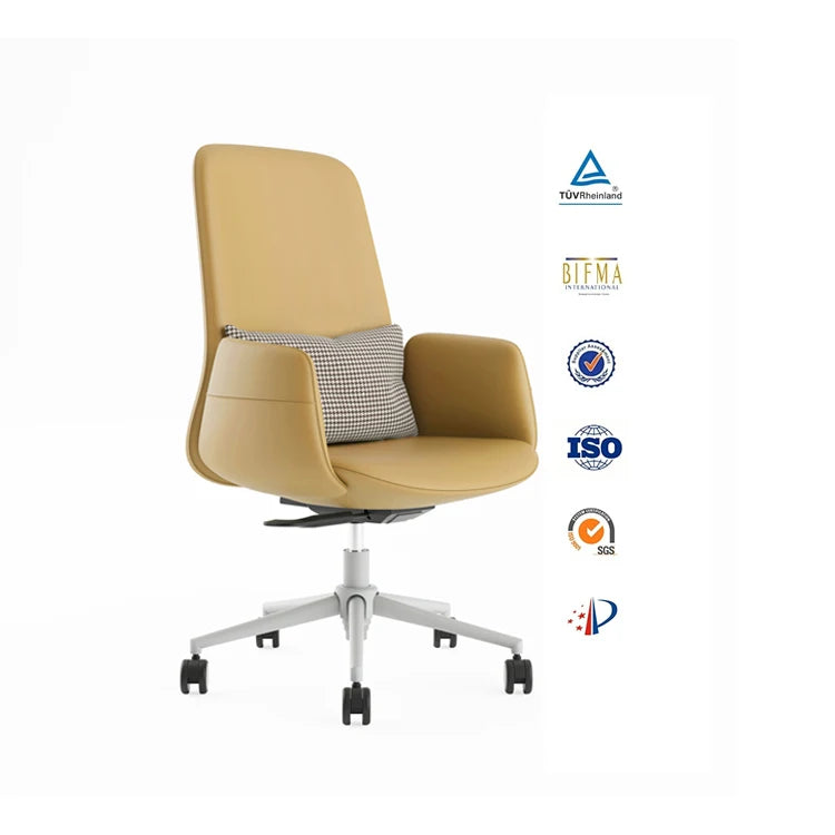For High Back Executive PU Leather Chair Ergonomic Comfortable Lift Mechanism Contemporary Design Height Adjustable Office