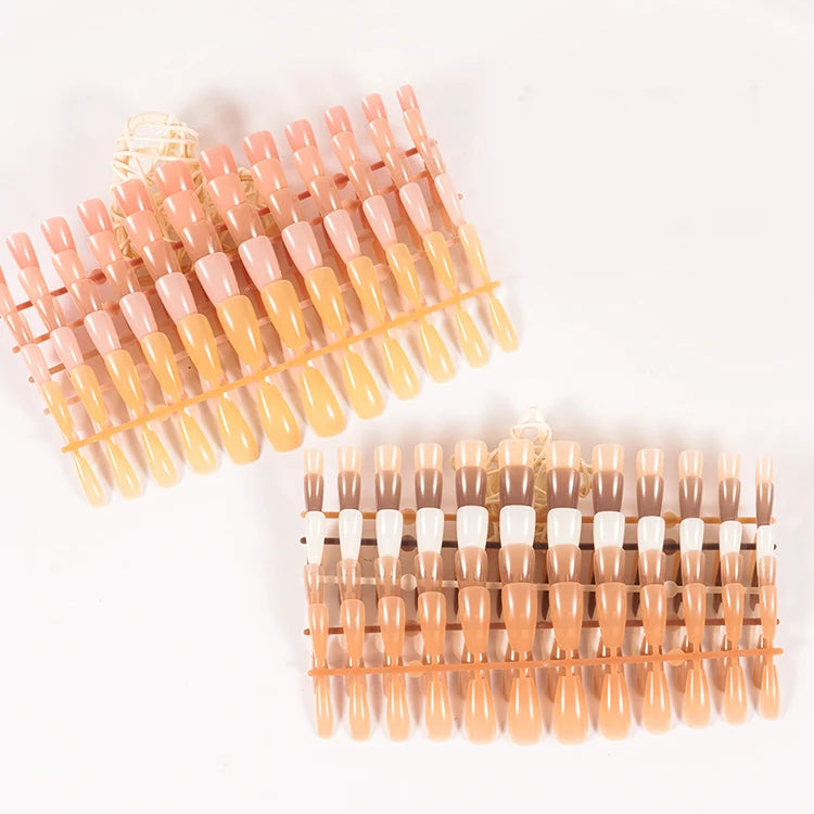 Full Covered Short Coffin Nude Color Fashionable ABS Material Nail Tips Customized 240pcs Press on Nails