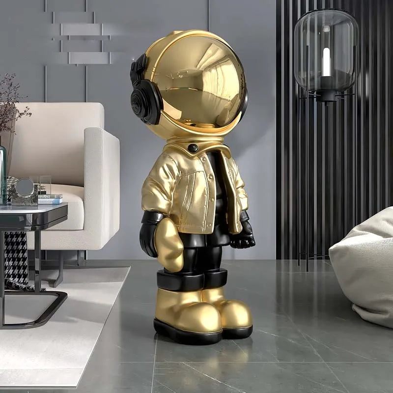 Luxury 70cm Astronaut Statue Modern Life-Size Resin Sculpture Space Plated Fiberglass for Interior Decoration Artificial Style