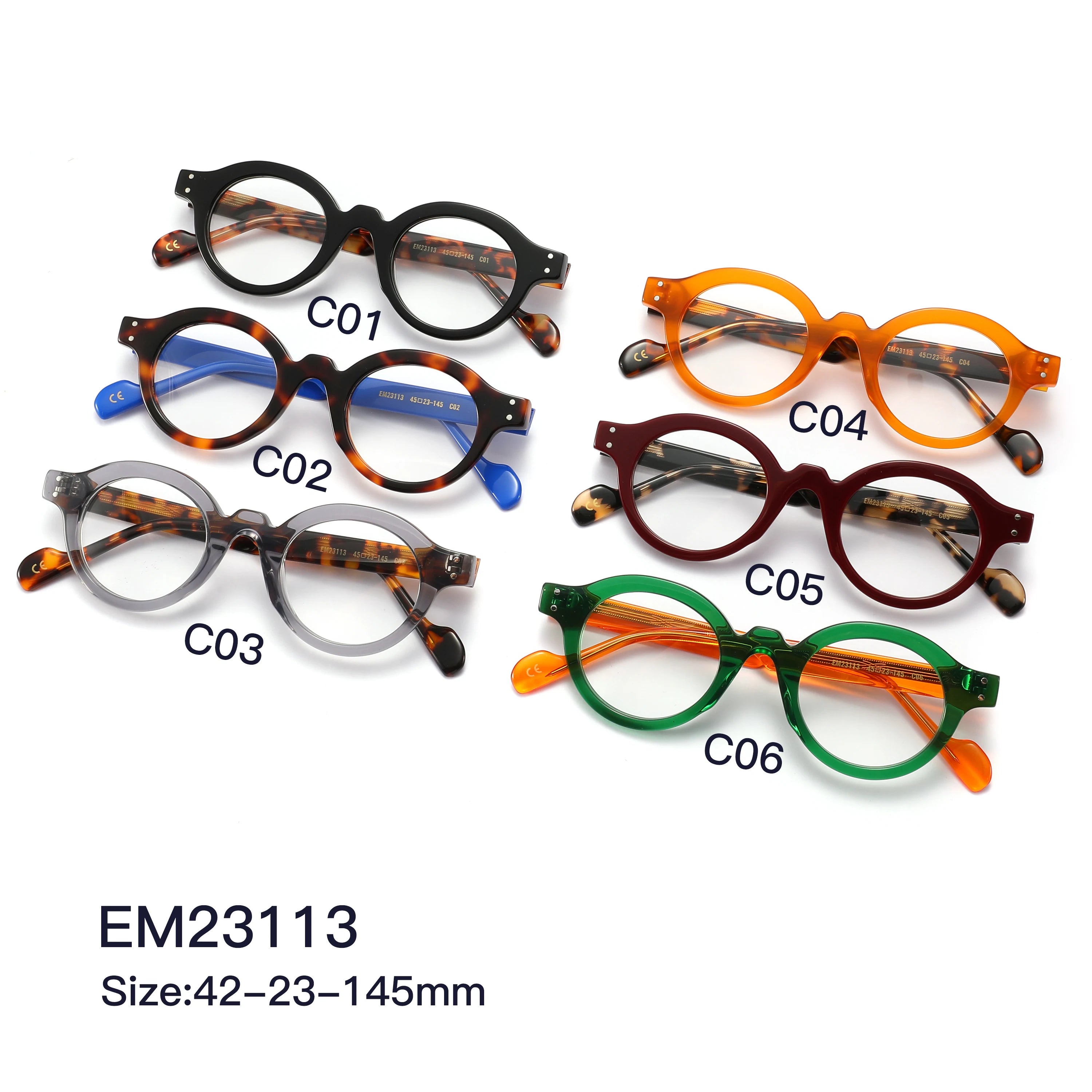 Latest Designer New Color Mixed Acetate Eyewear Optical Eyeglass Cat Eye Glasses Frames for Women