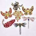 Rhinestone Butterfly Dragonfly Animals Spider Patches Sew on Crystal Insect Applique for Jacket Shoes Bags Clothing Decoration