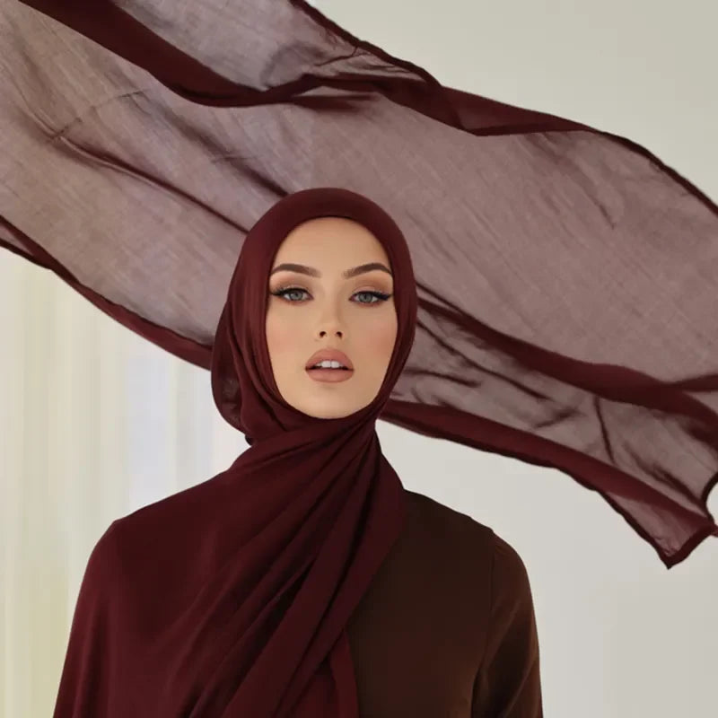 Breathable Light Weight Cotton Modal Plain 100% Viscose Hijab Muslim Women Shawl Viscose Scarf Modal Hijab