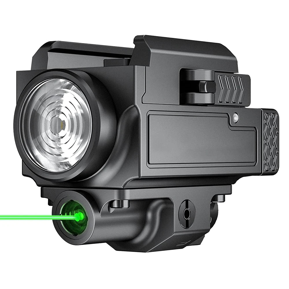 OEM Brand Printed USB 1000Lm Rechargeable Green Flashlights Combo Flashlight Tactical with Laser Torches