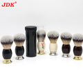 JDK Wholesale Vegan Synthetic Chrome Metal Handle Safety Shaving Brushes with Travel Tube