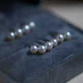 925 Sterling Silver Pearl Earrings Round Real Natural Freshwater Pearls Pearl Stud Needle Earring Women Wedding Gifts
