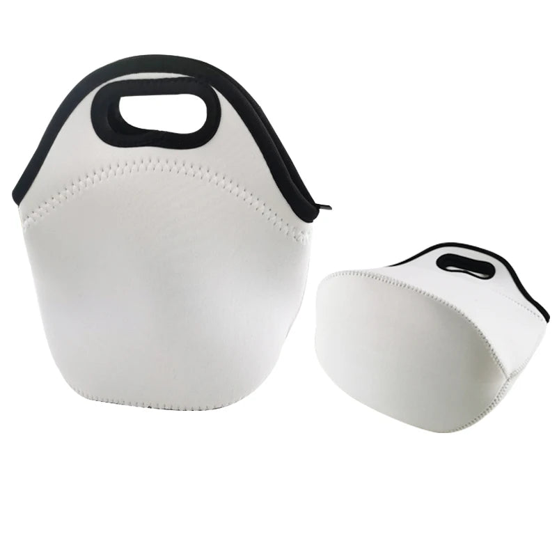 Blank White for Sublimation 3 Size Portable Kids Picnic Camping Trip Lunch Tote Bag Insulated Neoprene Blanks Lunch Cooler Bag