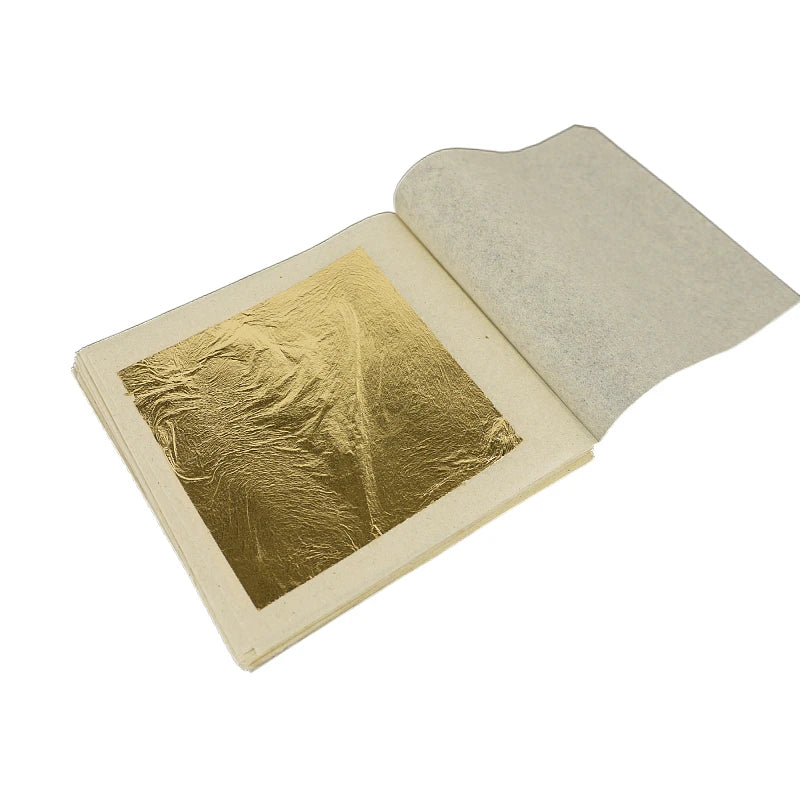 24 K Pure Genuine Gold Leaf 9.33*9.33 cm for Buddha Statue and Craft Decoration Gilding Gold Leaf