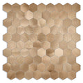 Factory Outlet Hexagon Self Adhesive Mosaic Waterproof Home Decor Bronze Peel and Stick Metal Tiles Decoration Wall Covering