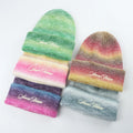 Wholesales High Quality Gradient Beanies Hat With Custom Embroidery  Logo Knitted Winter Beanies Custom Embroidered Logo
