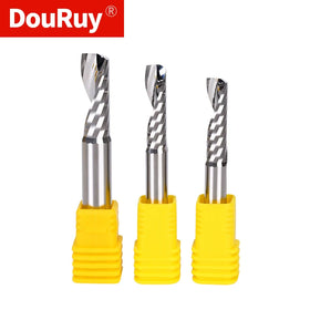 DouRuy 2A CNC Tool Cutter Carbide Single Flute End Mill for Carving Acrylic Wood One Flute Router Bit