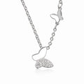Factory Jewelry Silver Brass Pave Zircon Double Butterfly Pendant Necklace Unisex Gold Plated Rhodium Plated Anniversary