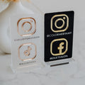 Mini Mirror Acrylic Social Media Signs QR Code Facebook Ins Business Sign QR Code Scan to Pay Sign Custom Shop Decoration