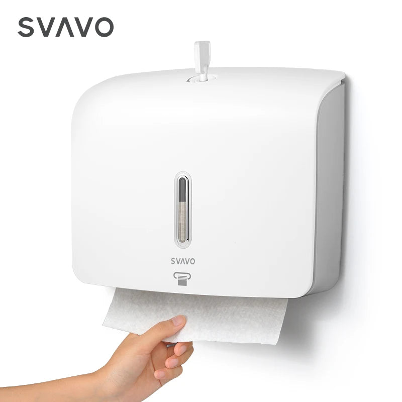 SVAVO Bathroom Toilet Kitchen Wall Mounted Abs Plastic Tissue Box Holder C/N/Z/M Multifold Paper Towel Dispenser
