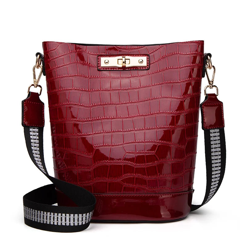 Custom Girls Bright Stone Pattern Latest Design Messenger Crossbody Bag Daily Commute square Women Leather Shoulder Bucket Bag
