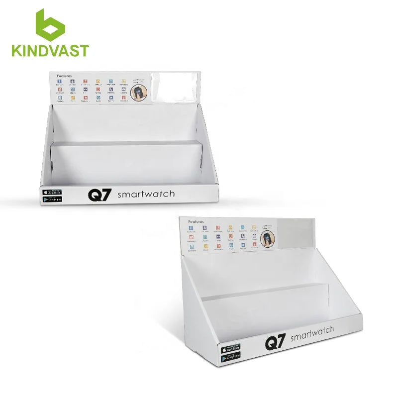 Custom Retail Tabletop Desk Countertop Pdq Cardboard Display Smart Watch Lcd Display Counter