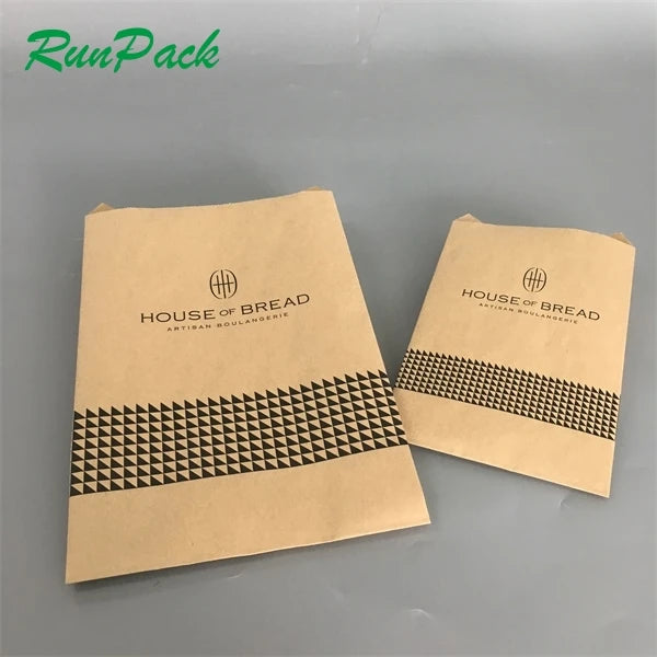 Eco-friendly Bakery Cookies Donut Toast Bread Packing Sandwich Brown Kraft Paper Bag With Clear Window for Food