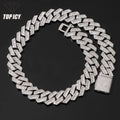 Top Icy 18mm Iced Out Cuban Link Chain Box Clasp Luxury Man Hip Hop Necklace Bling Square Diamond Cuban Bracelet