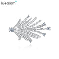 LUOTEEMI Designer Female Flower Tree Statement Zircon Broach Trendy Jewelry Pin for Woman Lady Brooch