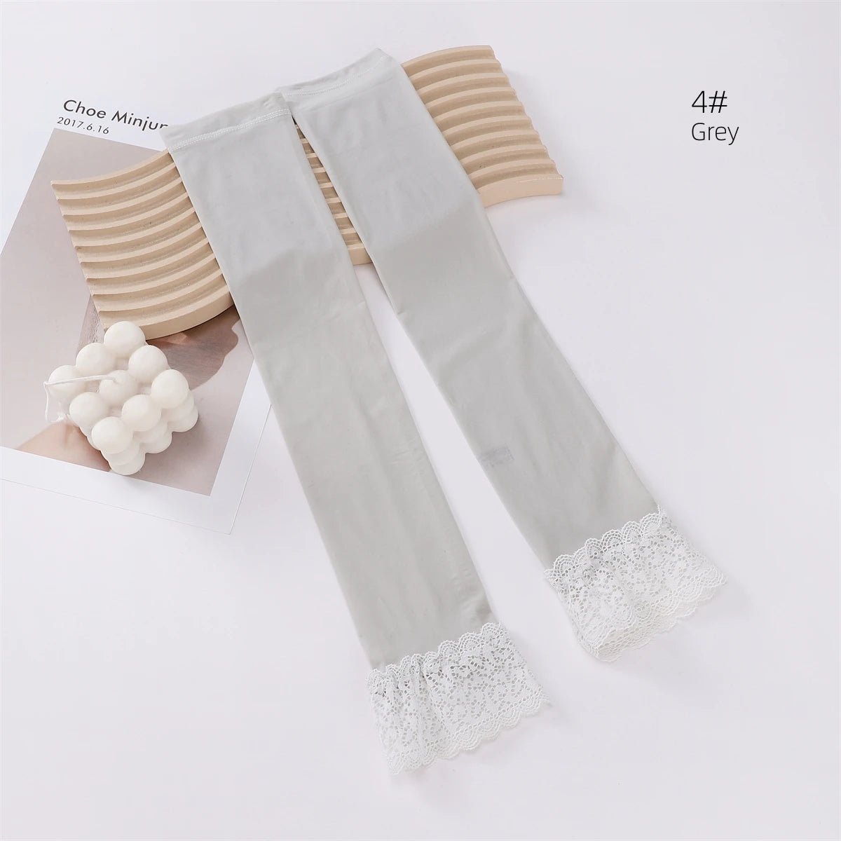 Ramadan Middle East Sun Protection Fashion Muslim Women Lace Over Sleeves Islamic Arm Cover Hijab Stretchy Fabric Abaya Sleeves