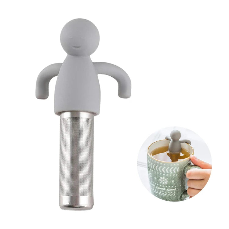 Extra Fine Mesh Stainless Steel Cute Human Tea Infuser Strainer Steeper Filter for Loose Leaf Tea for Cup Mug