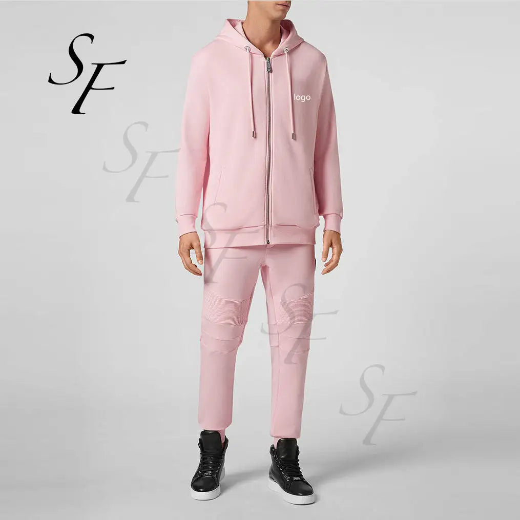 Wholesale Casual Custom Logo Two Piece Sweatsuit Hoodie Jogging Sets Autumn Winter Sweatpants for Men