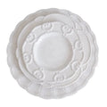 Eco-friendly Royal Dinnerware White Charger Plate Wedding Party Restaurant Embossed Ceramic Dinner Plate Sets