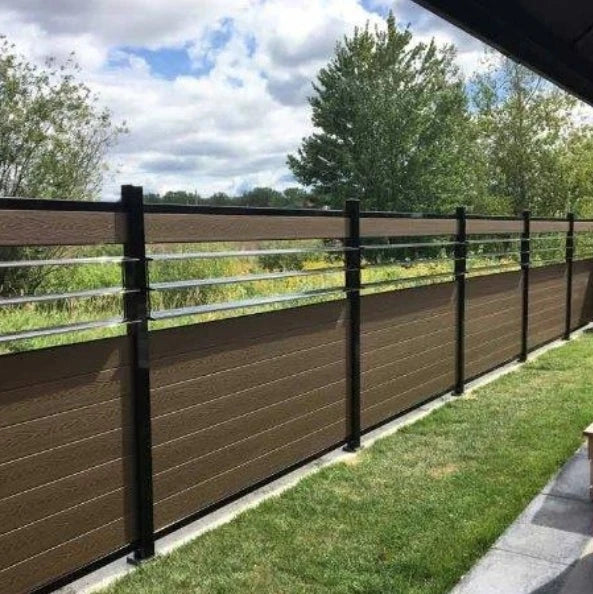 Hot Sale DIY Waterproof Wood-Plastic WPC Fence Panels Quality OEM ODM Garden Backyard Fence Posts Included 3D Modelling Service
