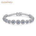 OUGEPHELI Luxury Hot Sale Circle Round GRA VVS Moissanite S925 925 Sterling Silver Fine Jewelry Bracelets Bangles for Women Lady