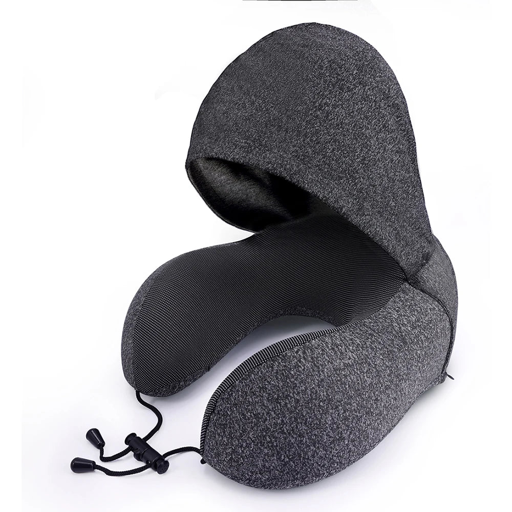 Comfortable Lightweight New Travel Pillow for Airplane Sleeping Neck Support Travel Wrap Pillow with Hoodie