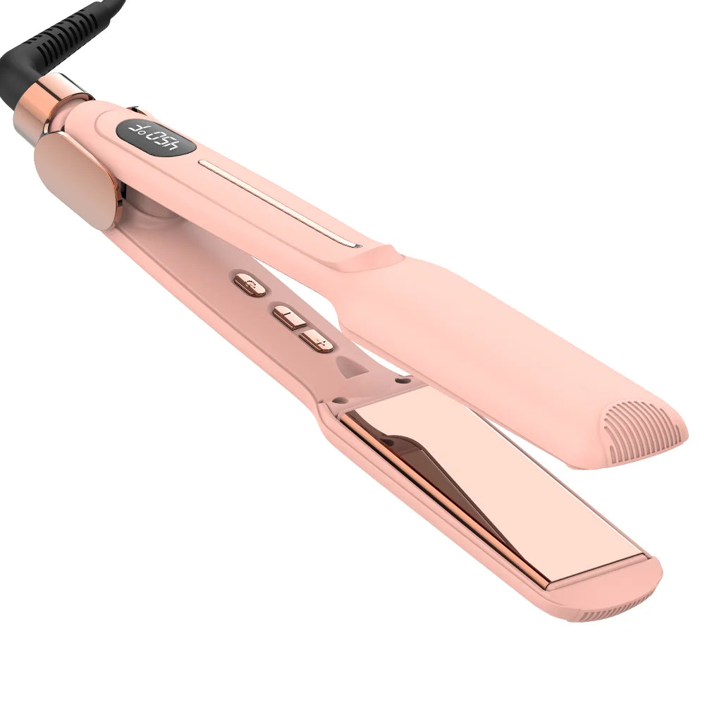 2025 Professional New Pink Titanium Flat Iron Custom Logo 480 Hair Styling Tools Ionic Infrared Hair Straightener for Salon