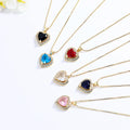Golden Passion Wholesale 18K Gold Plated Zircon Heart Womens Necklaces Fashion Jewelry for Woman Ladies