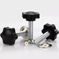 M8 X 50mm 60mm 80mm M10 Clamping Screw Bolt Knob Bakelite Plastic Hand-Tightening Screw With Pressure Piece Foot Cup