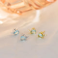 SC Popular Fashion S925 Sterling Silver Earrings Trendy Shiny Zircon Earrings Korean Whale Stud Earrings for Teen Girls