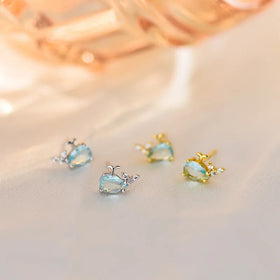 SC Popular Fashion S925 Sterling Silver Earrings Trendy Shiny Zircon Earrings Korean Whale Stud Earrings for Teen Girls