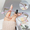 2024 Custom Logo Vintage Optical Fashion Metal Cat Eye Glasses Frame Computer Anti Blue Light Glasses Unisex Eyeglasses Frame