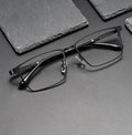 2025 Vintage Luxury Rectangle Titanium Frame Men Glasses Anti Blue Light Eyewear