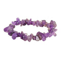 Bohemian Style Natural Crystal Elastic Bracelet with Amethyst Stones Irregular Crushed Bead Ornament Peace Pattern Bangles