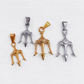 Fashion Gold Plated Greek Mythology Poseidon Trident Pendant 30mm Stainless Steel Vintage Roman God Neptune Men's Charm Pendant