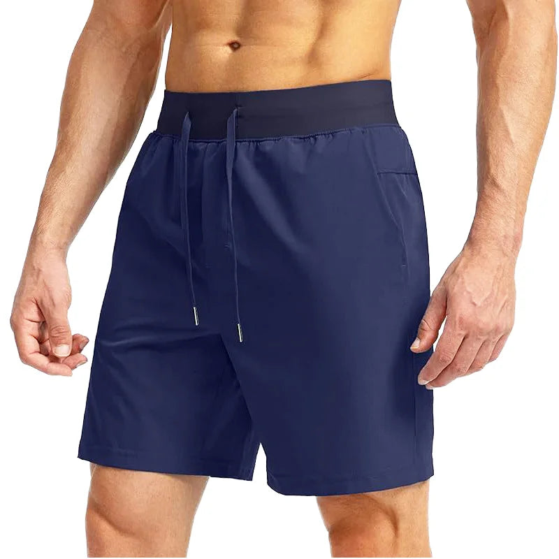 FLN 2025 Men's Mid Waist Gym Shorts Custom Summer Stripe Sweatpants Anti-Wrinkle Terry Cotton Streetwear Spandex/Polyester