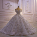 Jancember XX03 Elegant Flower Off Shoulder Bridal Wedding Gowns Dress With Long Train
