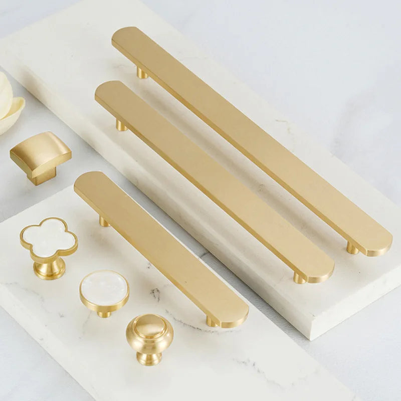 Brass Plain Extended Length Cabinet Drawer Door Handle 4-25 Inches 500mm Pull Bar