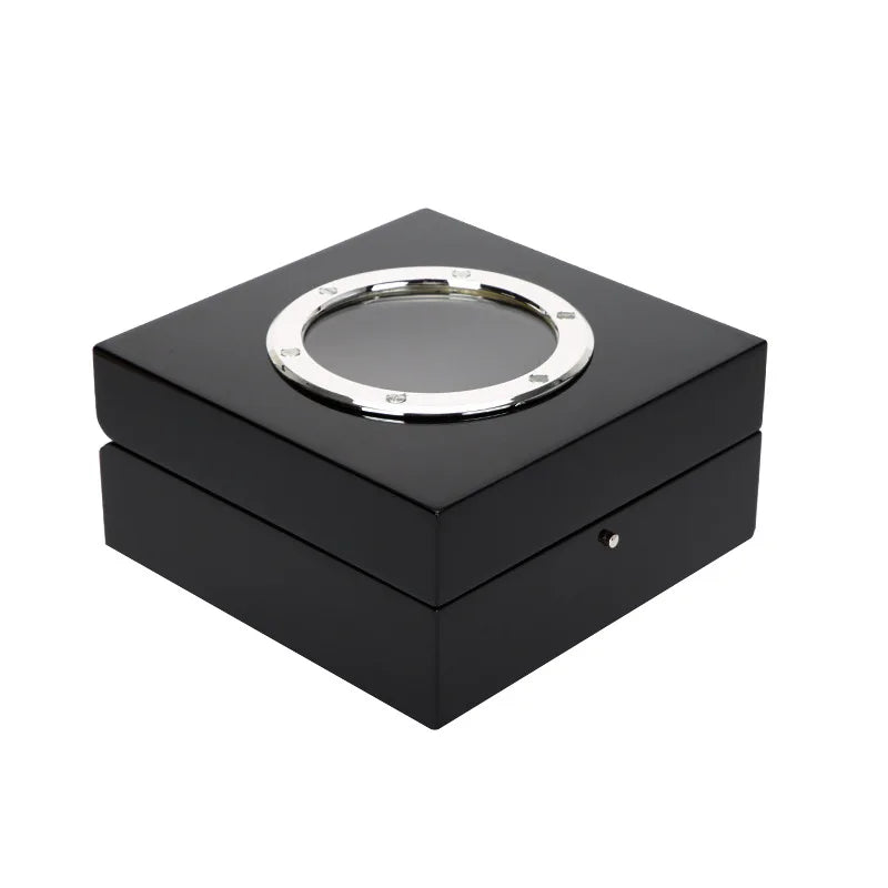 High-end Watch Box Black Lacquer Packaging Gift  Wooden PU Leather Jewelry Storage