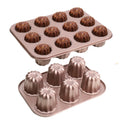 Non-Stick Mini Fluted Tube Baking Pan 6/12 Cavity Canele Mold Cake Pan Canele Muffin Bakeware Cupcake Pan for Oven Baking