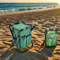New Portable Outdoor Foldable Stool Chair with Cooler Bag Iron Metal Oxford Fabric for Fishing and Beach Use