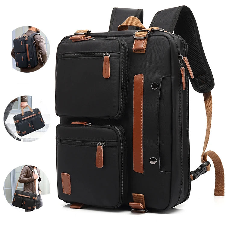 Fashion Travel Nylon Laptop Backpack Convertible Custom Tote Briefcase Backpacks Laptop Bags for Men
