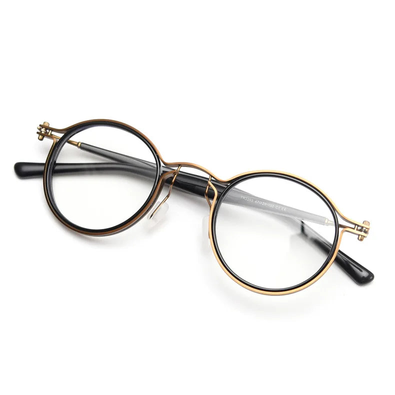 Unisex Anti Blue Light Optical Eyewear UV400 Acetate Alloy Punk Glasses Frame Computer Glasses for Men and Women